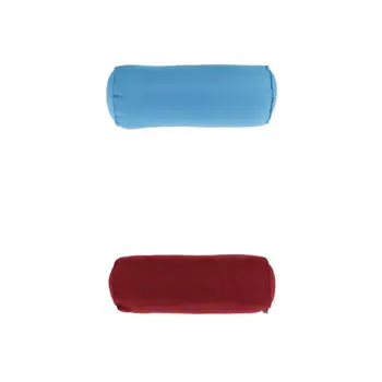 

2pcs Soft Neck Roll Bolster Pillow Round Massage Footrest Cushion Blue Red