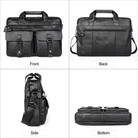 JOYIR Genuine Leather Men's Briefcases 15.6" Laptop Bag Office Bags for Men Document Business Shoulder Messenger Bag  Handbag 2