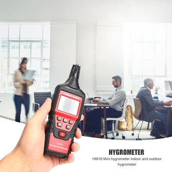 

HT618 Mini Thermometer Digital LCD Indoor Temperature Instruments Humidity Meter Unit Conversion LCD Backlight with Storage Bag