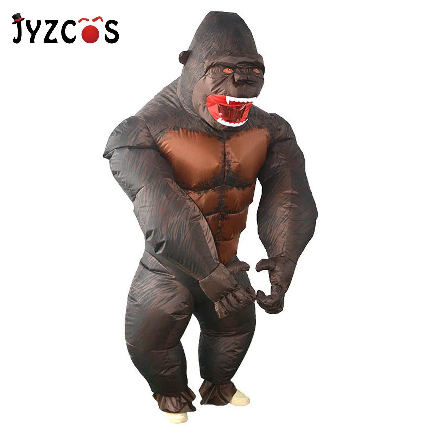 JYZCOS надувной орангутанг костюм Кинг Конг Косплей Костюм талисман животное Обезьяна Хэллоуин Пурим карнавал нарядное платье для взрослых