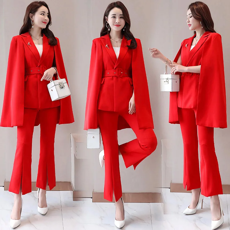 Lente en Herfst 2 комплекта одежда для темпераментов jas kleine pak vrouwelijke Koreaanse versie van de sjaal flash broek dames pak