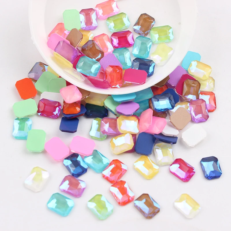 30 шт смешанных цветов Мокко/Флуоресцентный 3D дизайн стекло украшение для ногтей Стразы для DIY маникюрные камешки для дизайна ногтей украшения - Цвет: L-Octagon Mocha