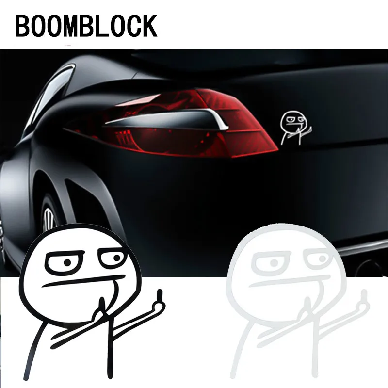 

Cartoon Middle Finger Car Sticker for Ford Mondeo mk4 Focus 2 3 mk2 mk3 Fiesta mk7 Ranger Mondeo Fusion Kuga Ka Lada vesta