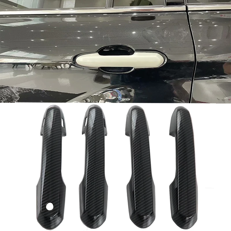 

Для Toyota Highlander XU70 2021 2022 ABS углеродное волокно Смарт крышка дверной ручки украшение автомобильный Стайлинг Сменные аксессуары 4 шт.