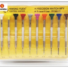 Ассортимент 10 шт из нержавеющей стали прецизионный плоский набор для часов отвёртка с резиновой головкой для ремонта часов