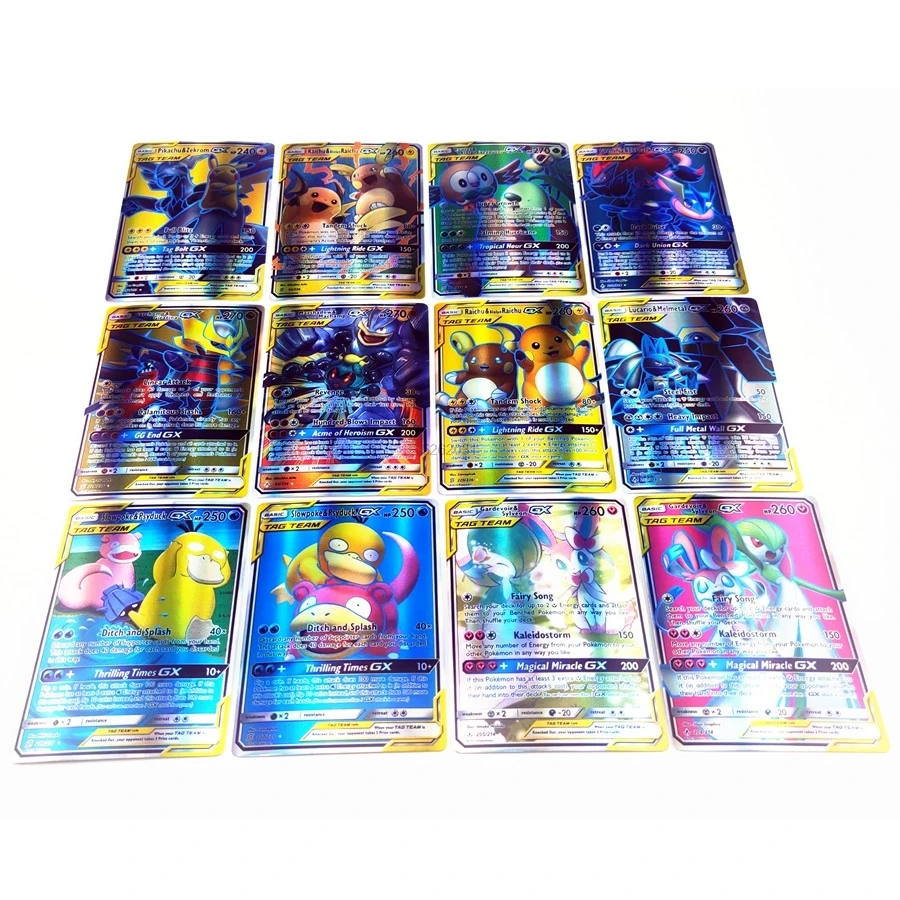 TAKARA TOMY 120 шт. карты покемона с 80tag team 20mega 20 ultra beast Gx|Коллекционные игральные карты| |