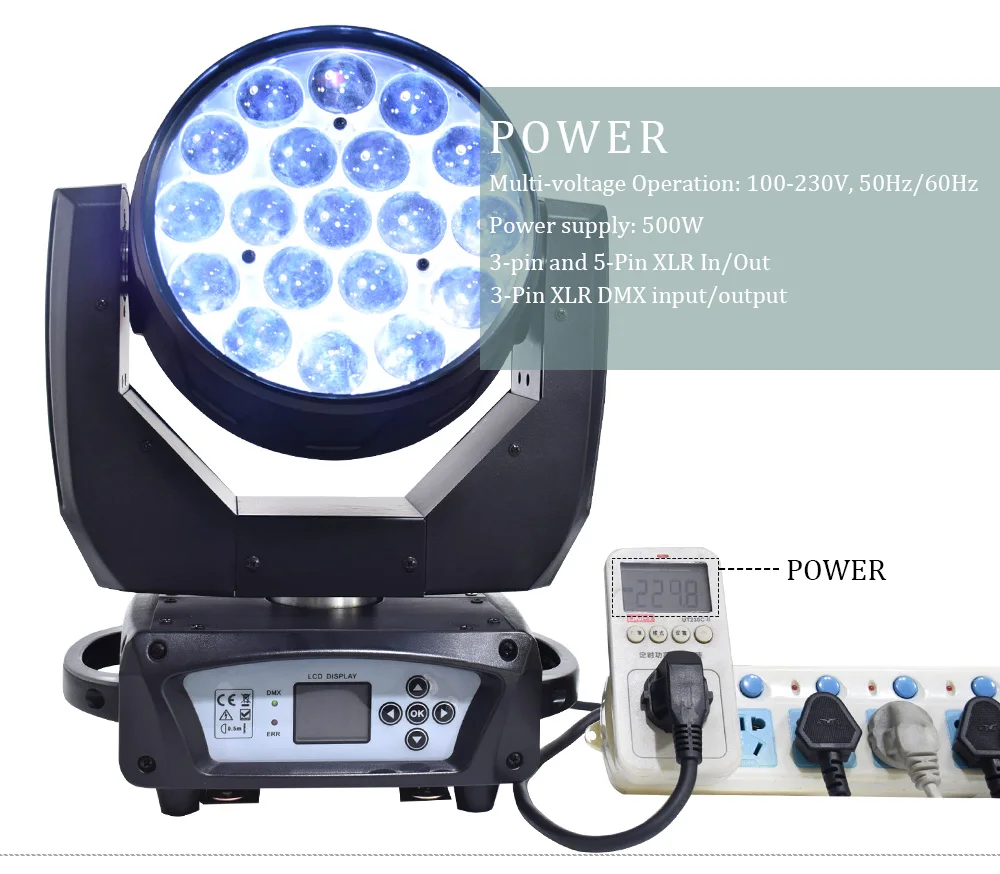 Led Beam Wash 19x15W RGBW Zoom Lighting Professional For DMX512 Stage Effect Lighting Parties DJ Disco Dance Floor In 14/25 CH