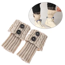 1 пара Для женщин зимние теплые, вязаные крючком гетры, носки с манжетами для вязать ботворезы загрузки носки для девочек гетры, носки, вязаные крючком