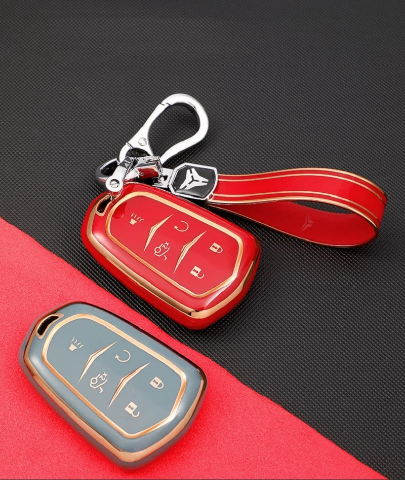 Copertura della cassa chiave dell'automobile per Cadillac ATS-L XTS XT5 CTS CT6 copertura chiave dell'automobile ATS 28T SRX Escalade 2015 Car Styling portachiavi accessori - H66cf1366661144988905da8fb4a9b3458