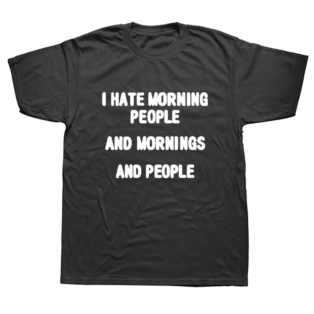Футболка I Hate Morning People мужская с забавными словами саркастика хлопковая рубашка