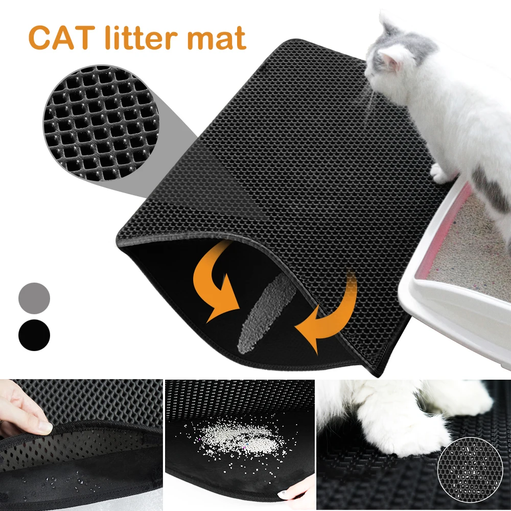 

Waterproof Double Layer Litter Cat Bed Pads Pet Cat Litter Mat Trapping Pets Litter Box Mat Pet Product Bed For Cats House Clean