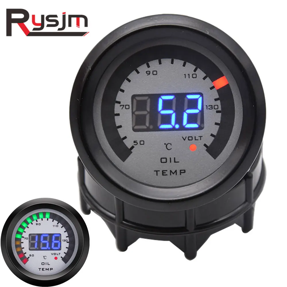 2 inch 52mm Digital LED Oil Temp Gauge Car Simulate Voltmeter Oil