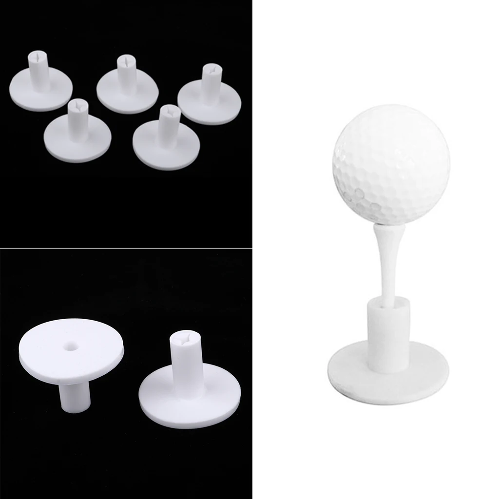 Set 5 Rubber Golf Tees Holder for Golf Driving Range Tee Home Practice Tool Set 5 Rubber Golf Tees Holder for Golf Driving Range Tee Home Practice Tool