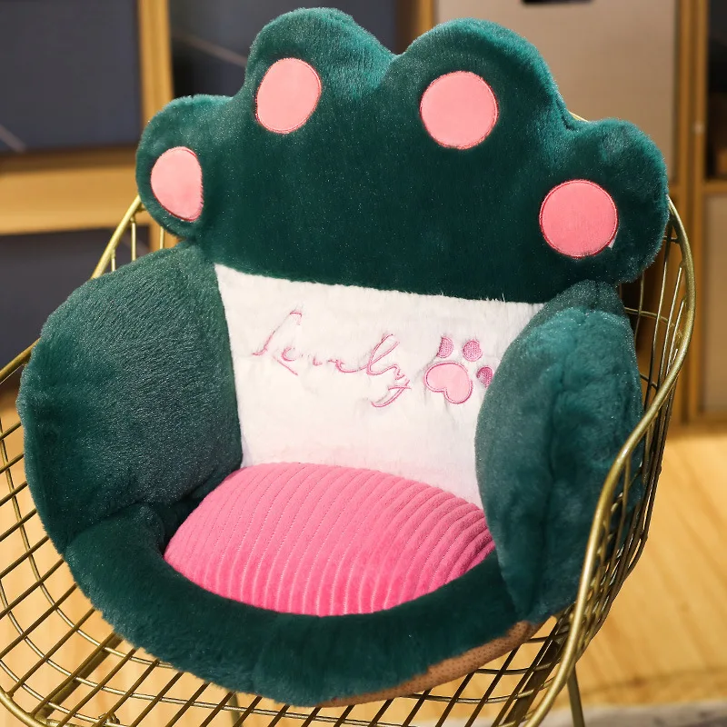 

Cat Bear Paw Plush Seat Cushion Indoor Floor Stuffed Sofa Colorful Animal Decor Pillow Thick Stool Butt Office Cushion 2 Size