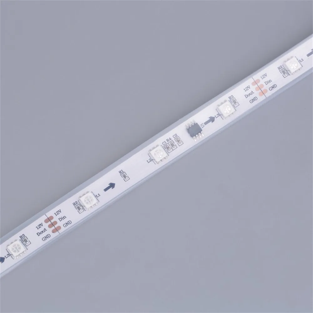 Многоцветный WS2811 высокая яркость 5050 SMD светодиодный светильник водонепроницаемый индивидуально адресуемый DC 12V широкий угол обзора