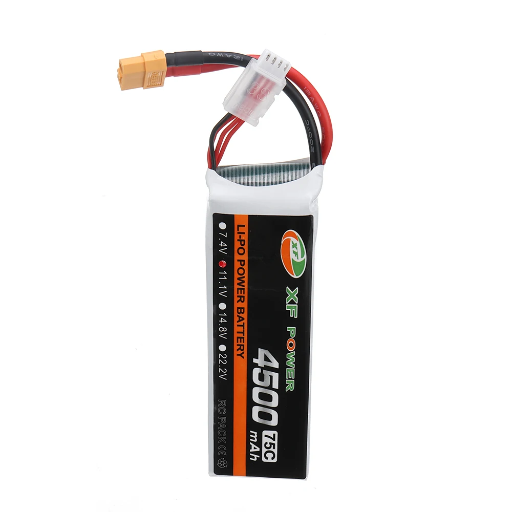 1/2/4 шт. XF 11,1 V/14,8 V 4500 мА/ч, 75C 3 S/4S Перезаряжаемые Lipo Батарея XT60 разъем для дрона с дистанционным управлением аксессуары «сделай сам»