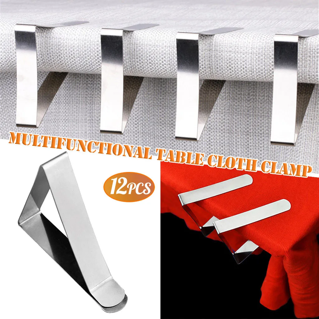 Stainless Steel Tablecloth Clips Table Cover Clamps Durable Metal Clips