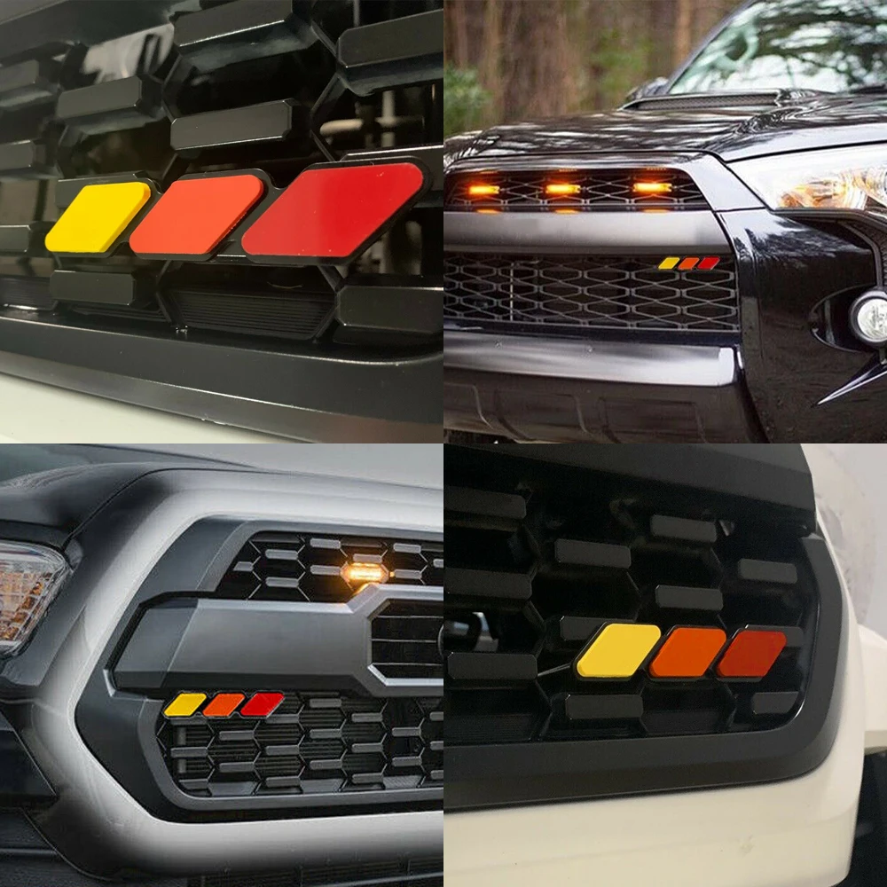 Трехцветная эмблема с 3 решетками для Toyota Tacoma 4Runner Tundra Auris Avensis Camry Celica Corolla Fortuner Hilux