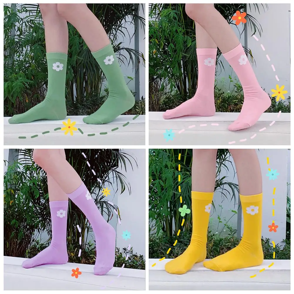 HobbyLane дышащие Нескользящие женские тонкие носки без пятки с маленькими цветками весенне-летние хлопковые носки женские гетры-чулки