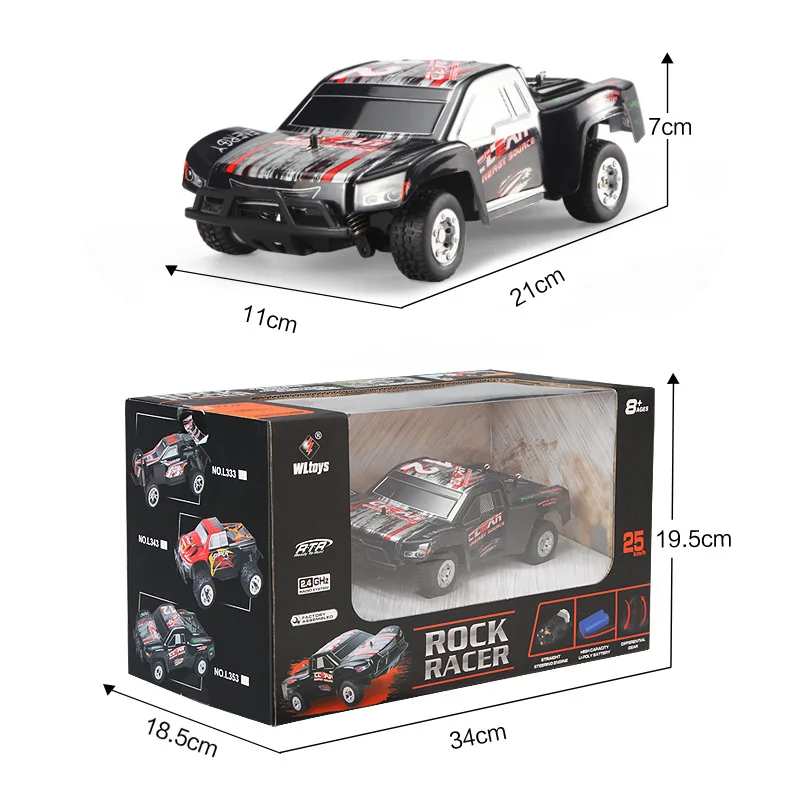 

Weili L353 1-24 Fully Ratio Alloy Chassis High-Speed Remote Control Charging Fully Ratio Two-wheel Drive off-Road Vehicle