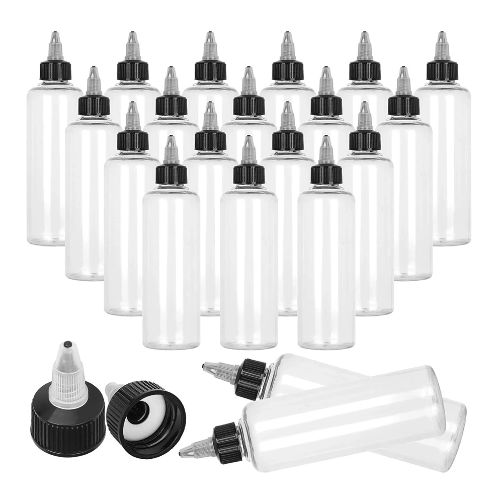 

30pcs 30ml 60ml 100ml 120ml Twist off Caps Bottle PET Plastic E Liquid Vials Empty Tattoo Ink Container