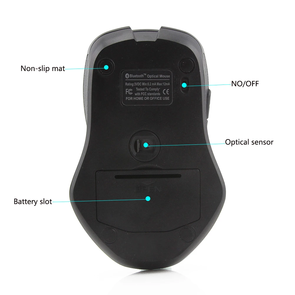 CUYI Bluetooth мышь 1600 dpi Регулируемая беспроводная мышь оптическая компьютерная игровая мышь ПК мыши эргономичная для планшета ноутбука