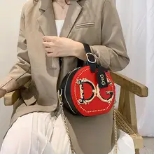 Новая модная женская маленькая круглая сумка на цепочке, ручная косая сумка, сумка 10