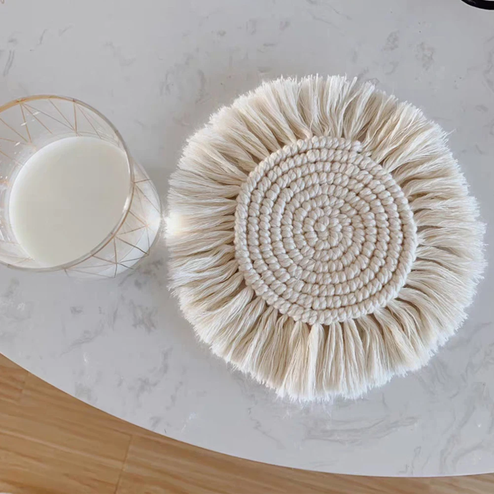 Handmade Creative Cotton/Braid Macrame Bohemia Style Non-Slip Cup Mat 6