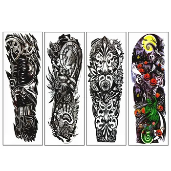 

4Pcs/Lot Waterproof Temporary Tattoos Sticker Full Arm Mechanical Pattern Tattoos Applique Arm Full Arm Tattoos Sticker 48 x17Cm