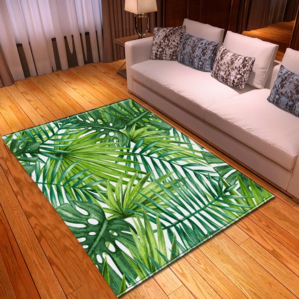 Rainforest Home Decor Carpets Flannel Anti-slip Bedroom Bedside Rug Dining Room Area Rug 3D Palms Leaves Living Room Carpet Rainforest Home Decor Carpets Flannel Anti-slip Bedroom Bedside Rug Dining Room Area Rug 3D Palms Leaves Living Room Carpet