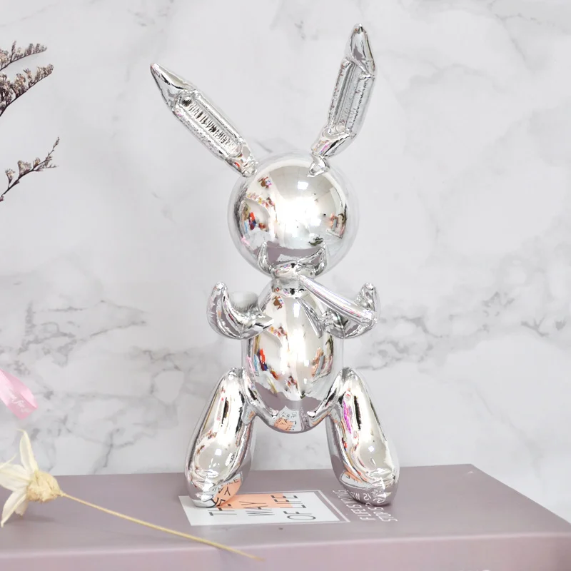 35CM Милый кролик Джефф КООНС, скульптура из смолы, свадебный декоративный шар, кролик в скандинавском стиле, аксессуары для украшения дома X1629 - Цвет: 35CM