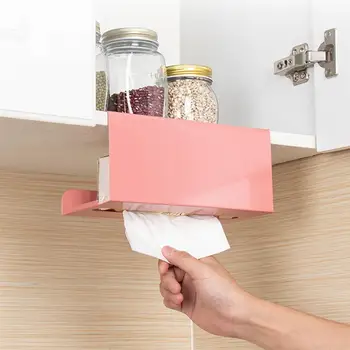 

Cabinet-mounted Paper Tissue Holder Living Room Kitchen Tissue Organizer Free-punching Wrought Iron Tissue Box