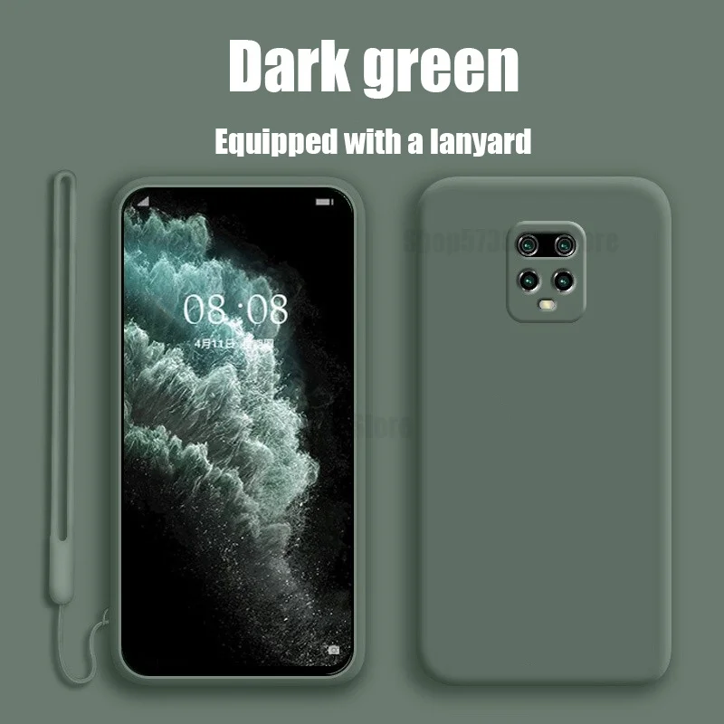 Liquid Silicone Phone Case For Xiaomi Redmi Mi Note 10 9 8 7 9s 9T Pro Lite Cover Lanyard Back 9S | Мобильные телефоны и