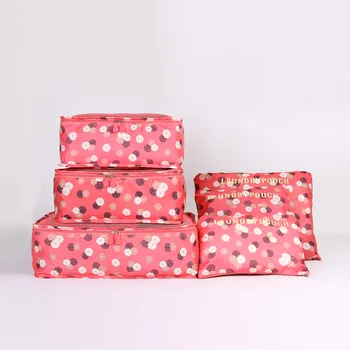 

Travel Storage Bag 6pcs/set Closet Organizer Clothes Packing Luggage Organizer Cosmetic Bag Zipper Waterproof Makeup Organizer