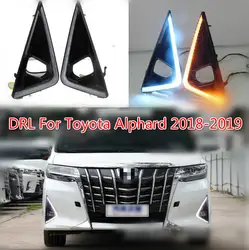 Автомобильный мигающий 1 пара светодиодный фонарь дневного света для Toyota Alphard 2018 2019 желтый сигнал поворота реле водонепроницаемый 12 В DRL