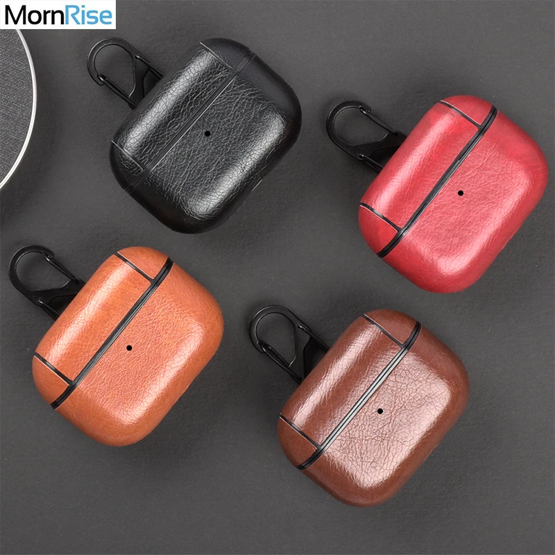 Новинка мужской и женский чехол для Apple Airpods Pro кожаный с крючком беспроводной