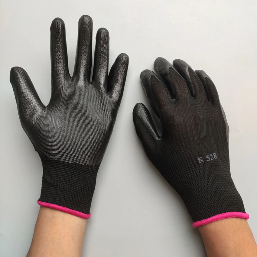 

1 Pair Latex Rubber Safety Work Gloves Nylon Knit Work Protective Gloves with Dipped Palm Coating, Gloves for Gardening