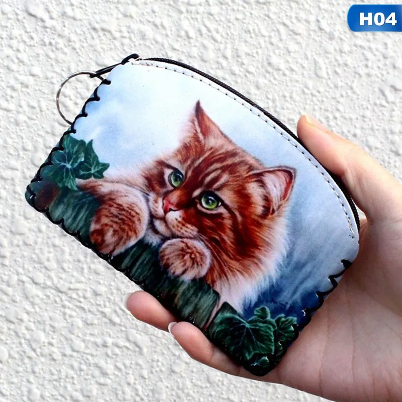 Граффити Сова кошелек модный держатель для карт кошелек ручной работы женский кошелек, клатч сумка для монет на молнии 16 видов стилей - Цвет: H04