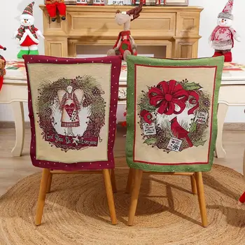 

2021Christmas Chair Back Cover Santa Clause Hat Christmas Decor For Home New Year Decoration R4J2