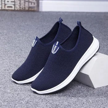 

Mesh Men's Lightweight Sneakers 2020 Fashion Casual Walking Shoes Breathable Slip on Mens Loafers Cotton Fabric Comfy Shoes Dad