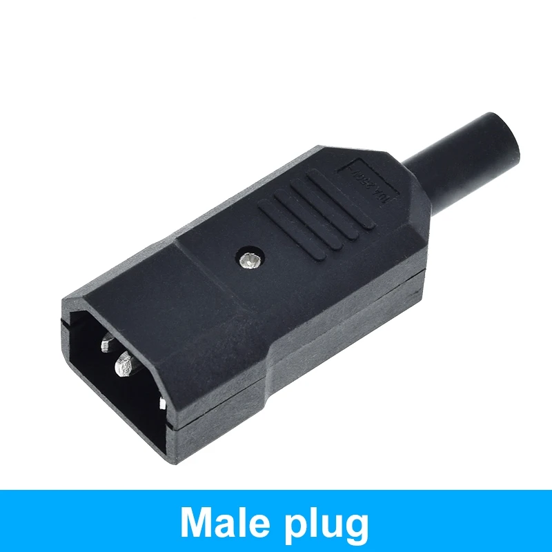 TZT 1/3PCS IEC Gerade Kabel Stecker Stecker C13 C14 10A 250V Schwarz weibliche & männliche Stecker wiederverdrahtbare Power Stecker 3 pin AC Buchse – Detail 7