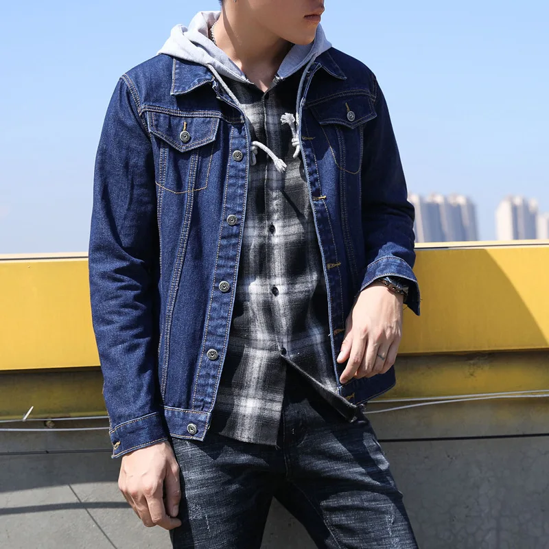 

Spring And Autumn New Style MEN'S Denim Jacket Slim Fit Trend Casual Cowboy Clothes Men'S Wear Spring And Autumn Tops