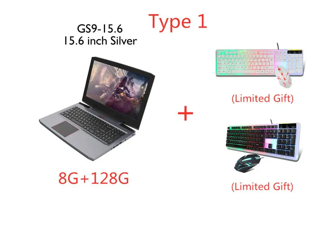 8G-128G Type 1 15," Ноутбук Intel Core i7-7700HQ четырехъядерный NVIDIA GTX1060 6G DDR4 8 ГБ+ 512 ГБ M.2 SSD Windows 10 144 Гц HDMI Gigabit RJ45 5G wifi - Цвет: 8G-128G Type 1