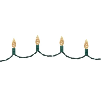 

LED Christmas Lights 50 Counts C6, for Outdoor and Indoor, Warm White Light, Green Wire US Plug
