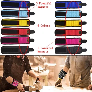 

Hoomall Magnetic Bracelet Tools Magnetic Wristband Portable Small Tool Bag 3/5 Magnets Screws Nails Drill Bits Electrician Bag