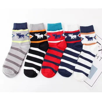 

Christmas Cotton Socks Elk Stripe Winter KEEP WARM Socks