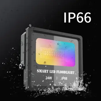 

Smart Led Floodlight 24W Smart LED Floodlight Hao Deng APP Remote Timing Timing Smart Home Light For Alexa / Google Home