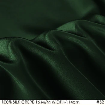 

SILK CREPE DE CHINE 114cm width 16momme/100% Pure Mulberry Silk Matt Color Women Evening Dress Fabric Dark Green NO 52
