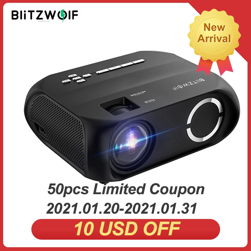 BlitzWolf BW VP11 LCD светодиодный HD проектор 1280x720P 200ANSI Главная CinemaTheater Открытый фильм портативные проекторы