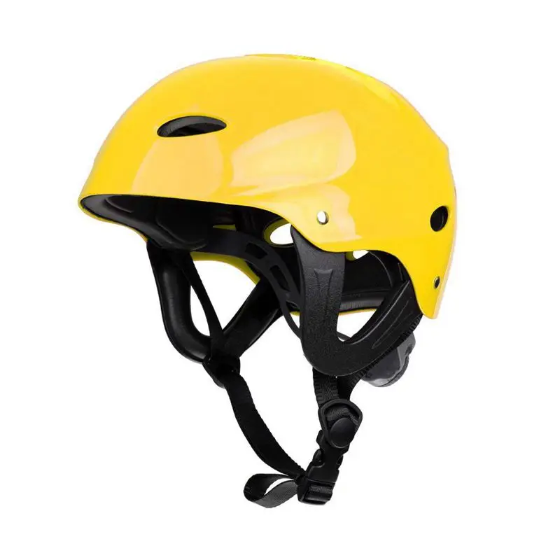 Защитный шлем безопасности 11 дыхательных отверстий для водных видов спорта каяк каноэ серфинга весла-желтый